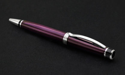 Xezo - Incognito Purple B ballpoint pen on a black background