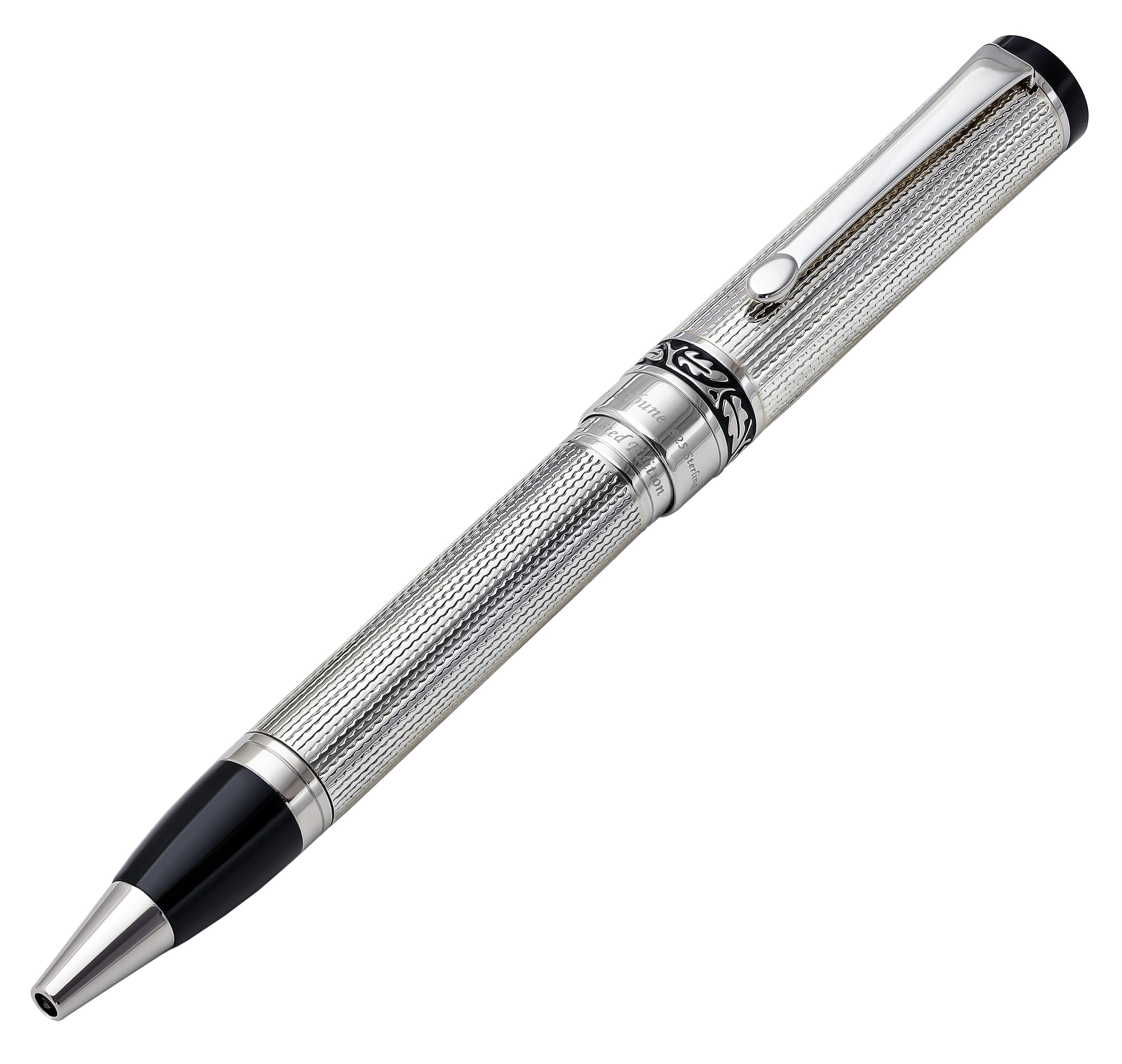 Tribune 925 Sterling Silver Guilloche Engraved Ballpoint Pen