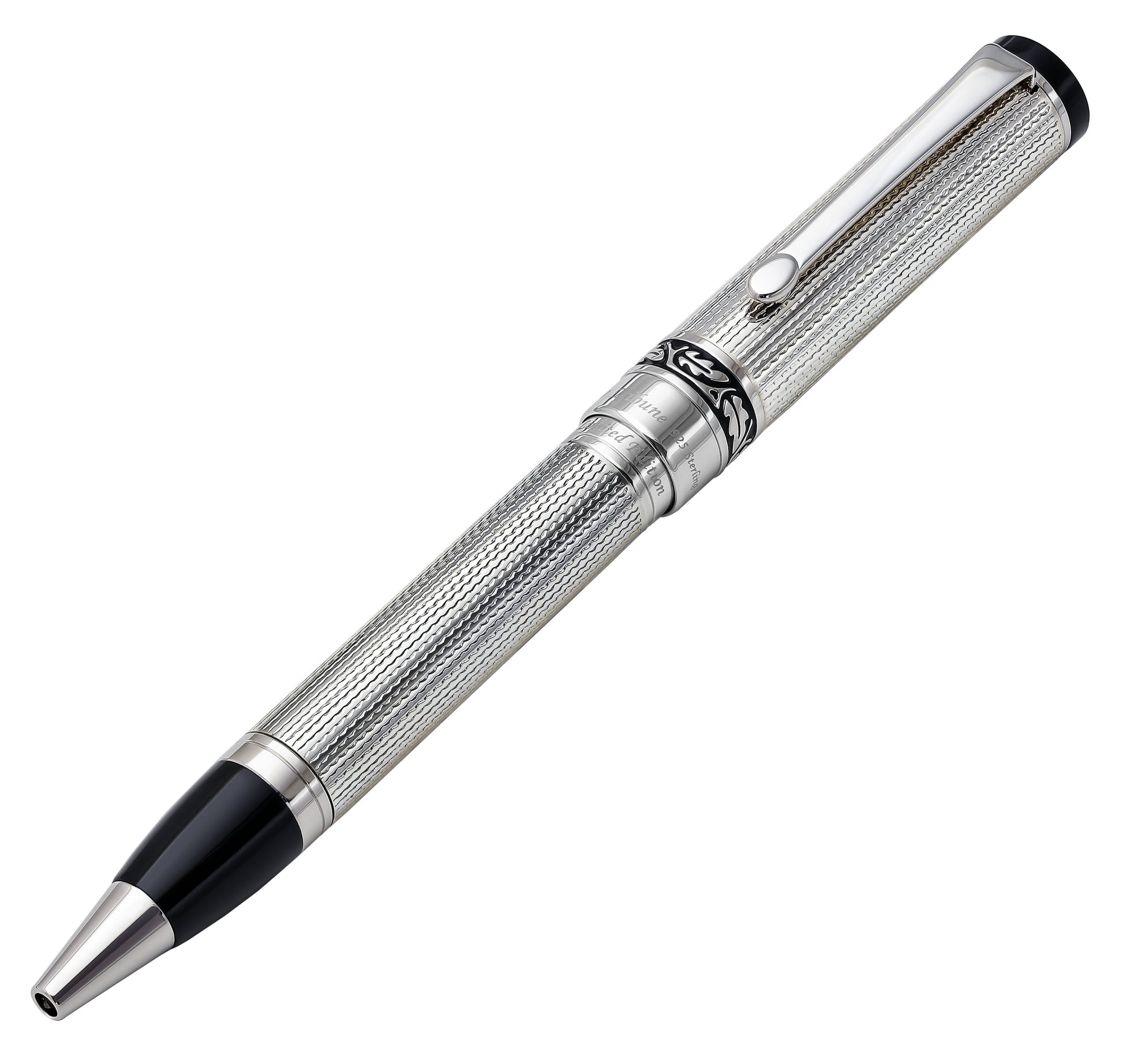 Xezo - Angled 3D view of the front of the Tribune 925 SS BP ballpoint pen