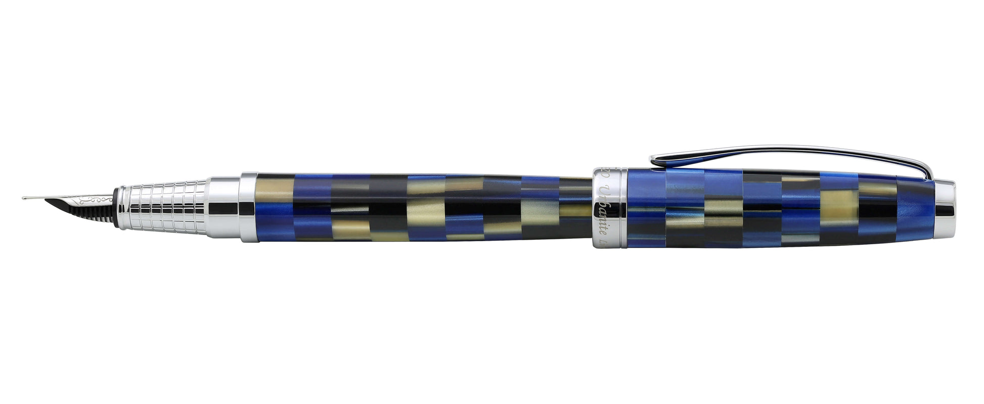 Xezo - Side view of the Urbanite Blue FM fountain pen