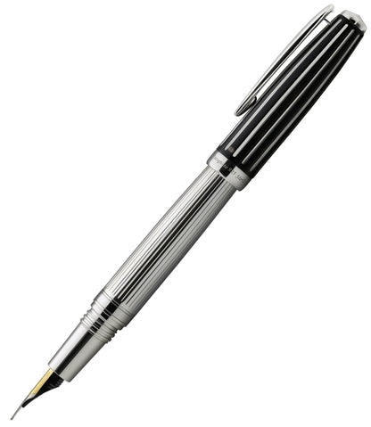 Xezo - Side view of the Incognito 925 Sterling Silver F-2 fountain pen