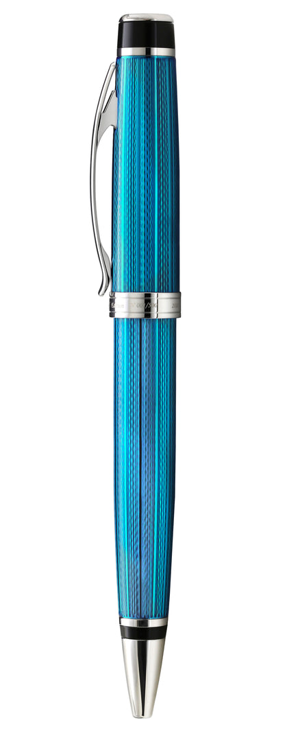 Xezo - side view of the Incognito Blue B-1 ballpoint pen