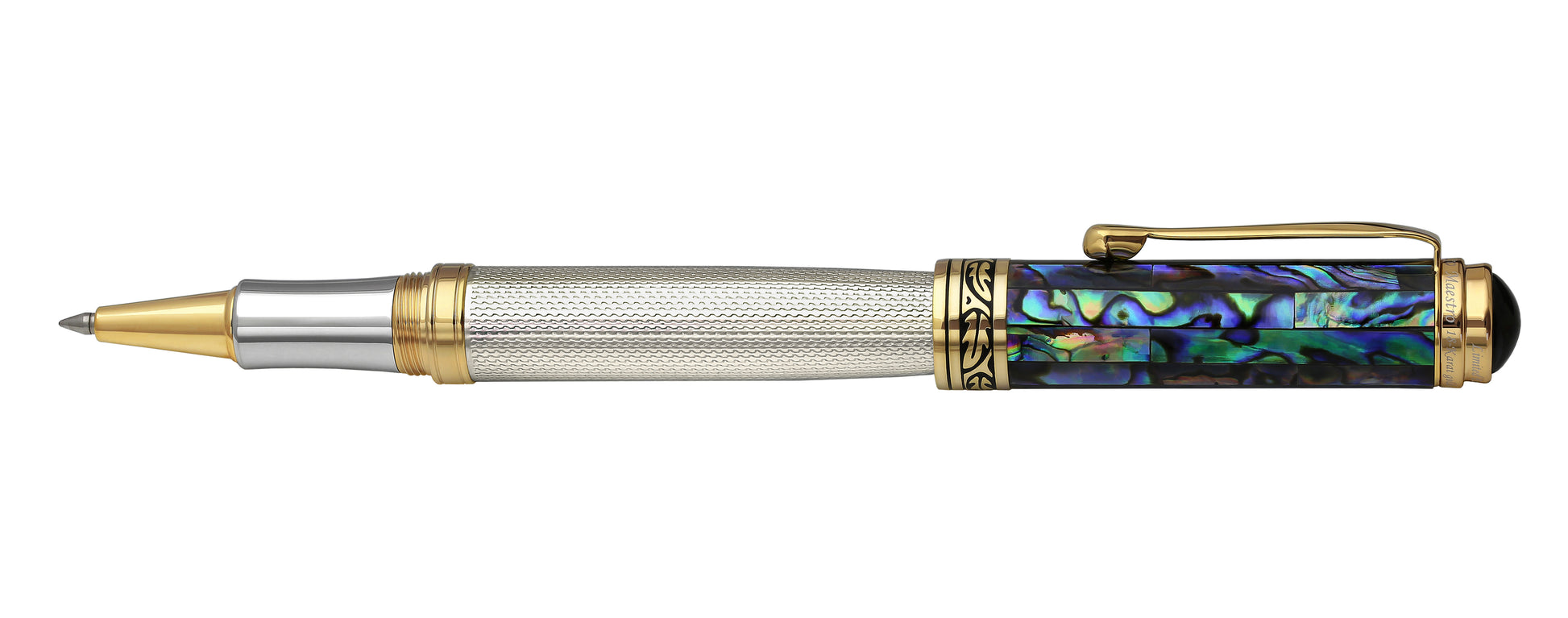 Xezo - Side view of the Maestro 925 Sea Shell R rollerball pen