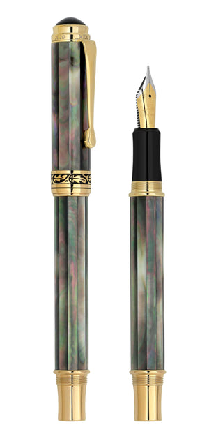 Stylo Whizzie Peppermint Stylo Plume Xezo Maestro - Plaqué Platine - Pointe Fine - Édition Limitée Tanzanite Stylo Poisson