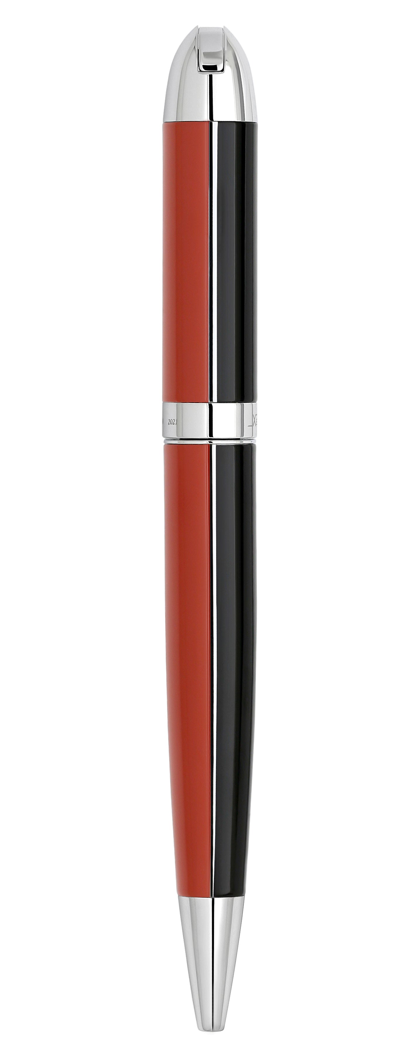 Xezo - Overview of the back of the Visionary Red/Black B ballpoint pen in neutral-tip position