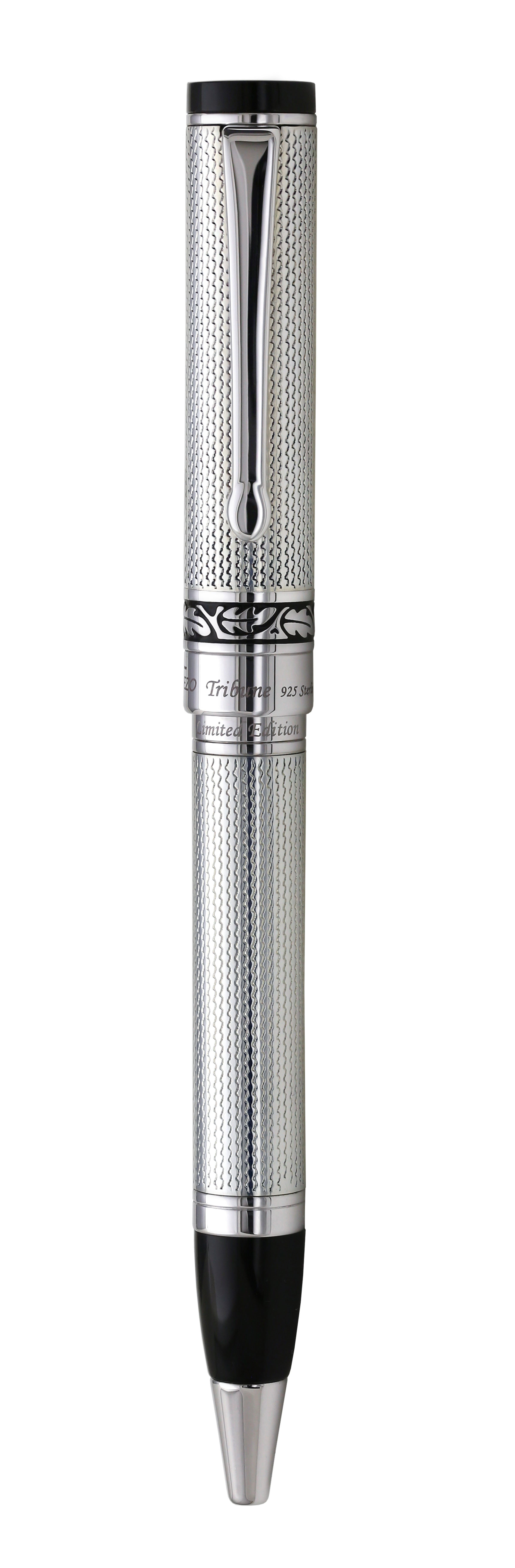 Tribune 925 Sterling Silver Guilloche Engraved Ballpoint Pen