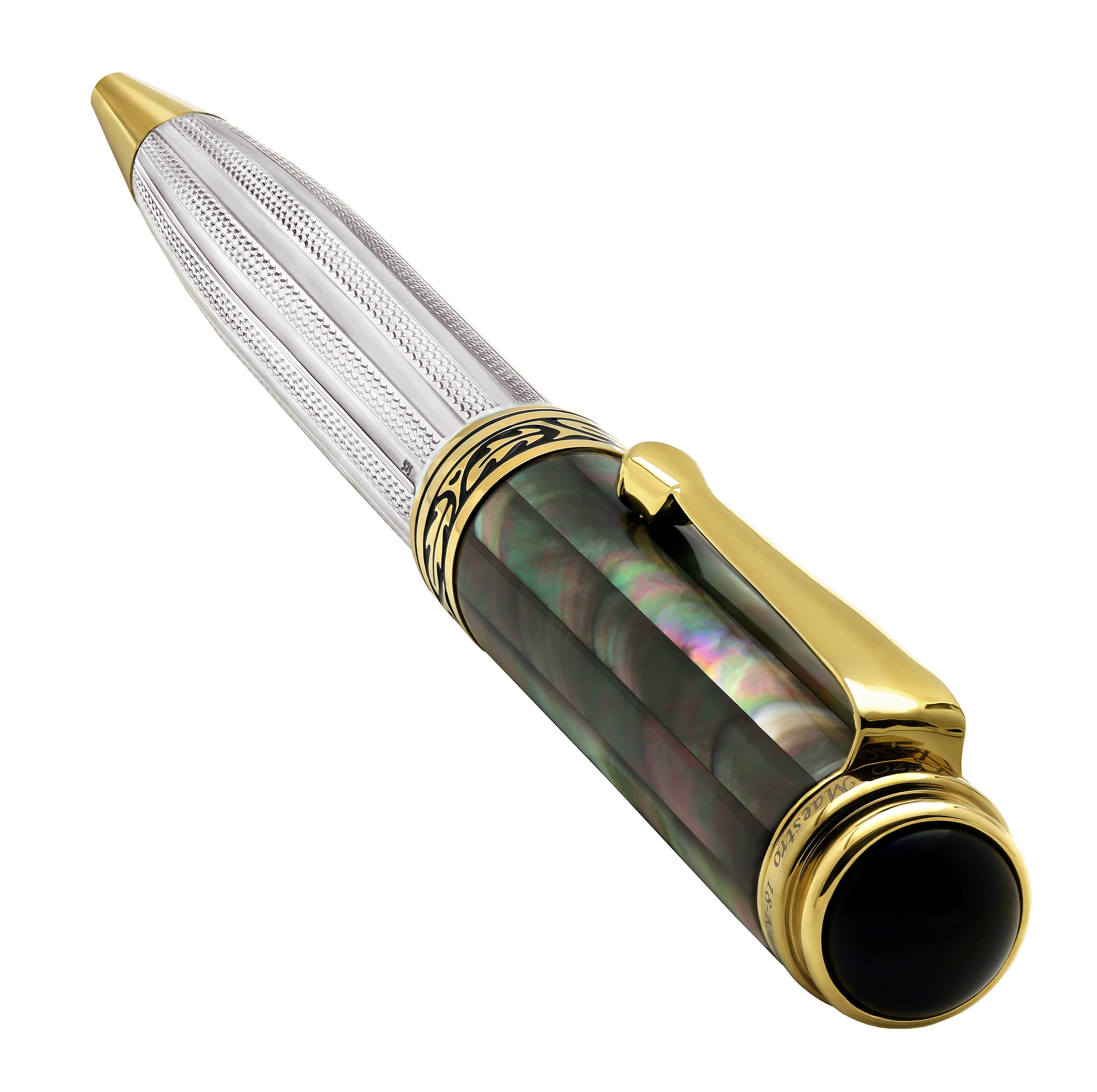 Xezo Maestro 925 BL MOP BG Maestro® 925 Sterling Silver Ballpoint Pen  Tahitian Black Mother of Pearl Cap