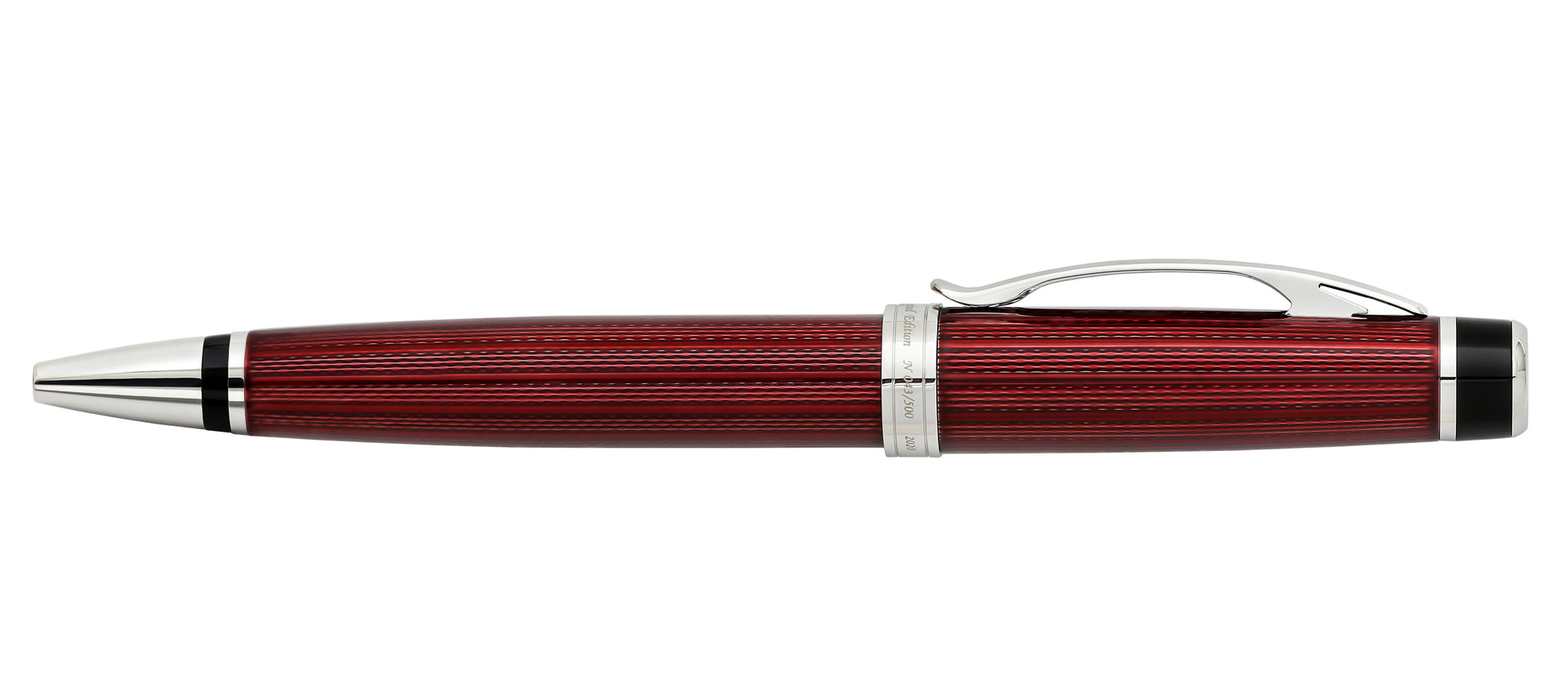 Xezo - Side view of the Incognito Burgundy B ballpoint pen