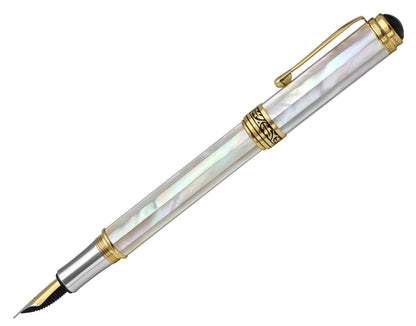 Side view of the Maestro White MOP FM fountain pen