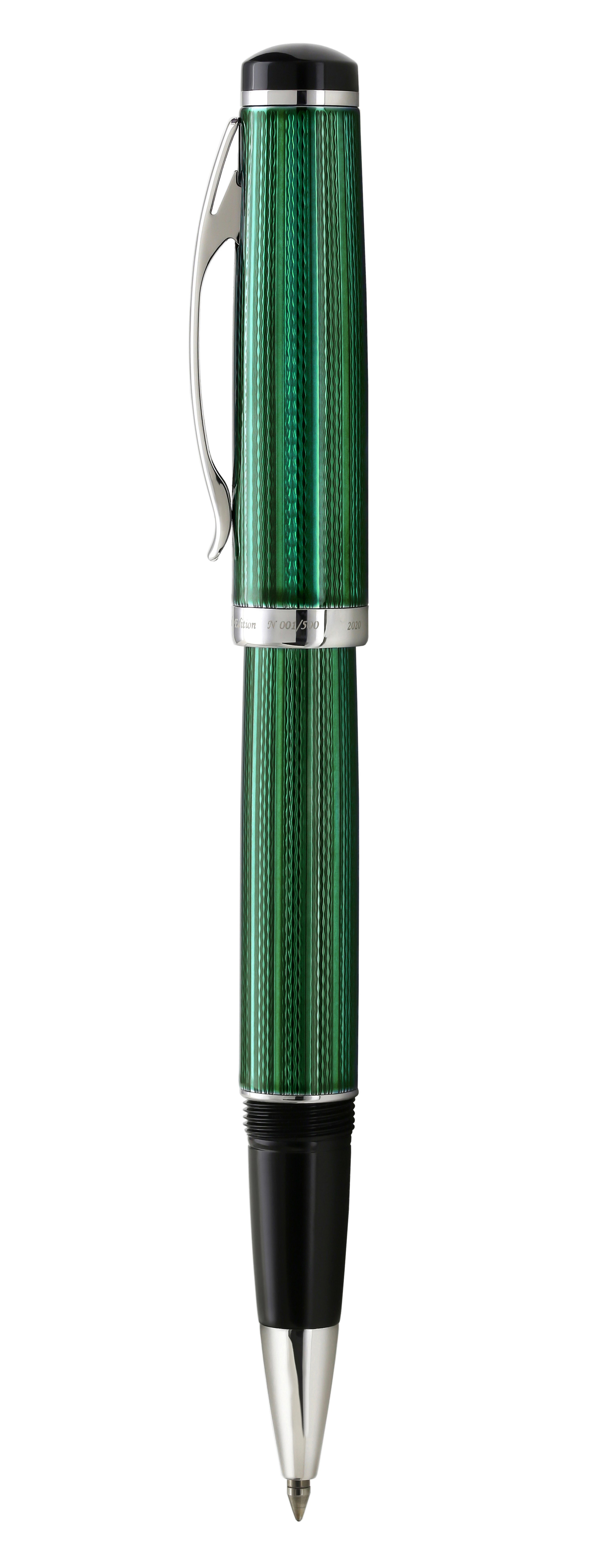 Incognito Diamond-Cut Lacquered Brass Rollerball Pen - Forest Green
