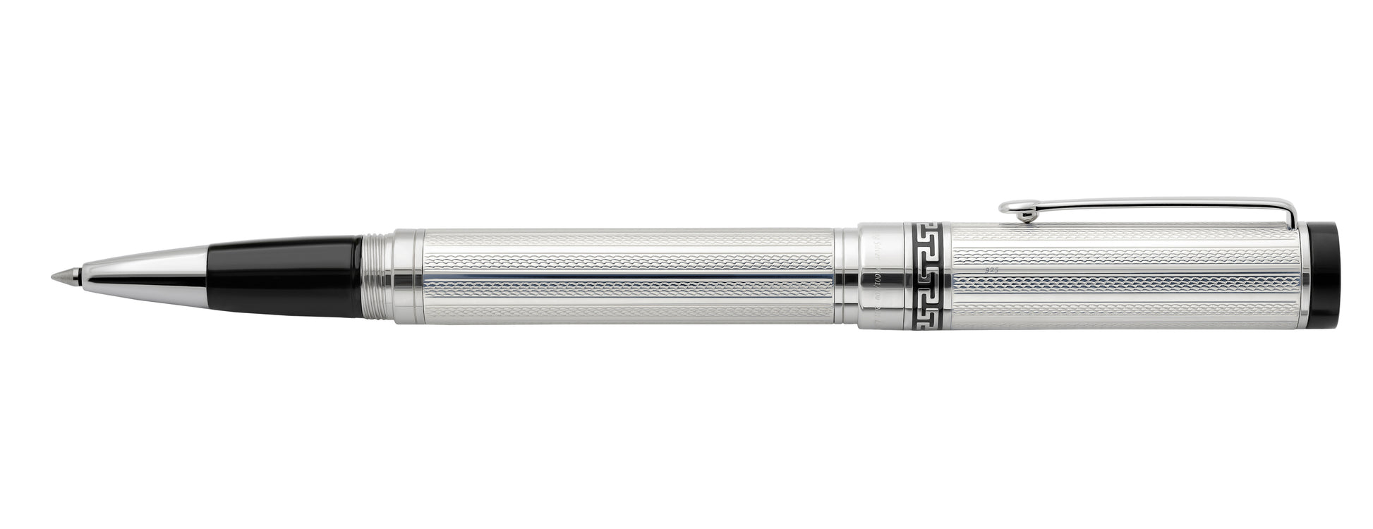 Xezo - Side view of the Tribune 925 Sterling Silver R rollerball pen
