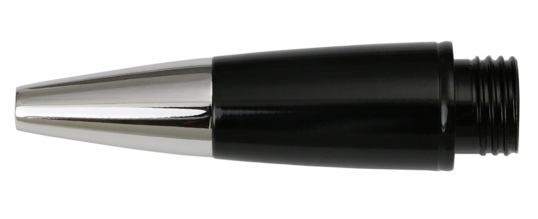 Xezo - Side view of the Platinum-Plated Rollerball Tip with black grip section - Compatible with Freelancer, Incognito, Incognito LeGrand, Phantom, and Tribune rollerball pens Pens