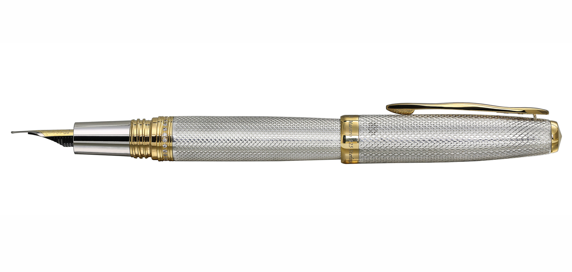 Xezo - Side view of the Maestro 925 Sterling Silver EF fountain pen
