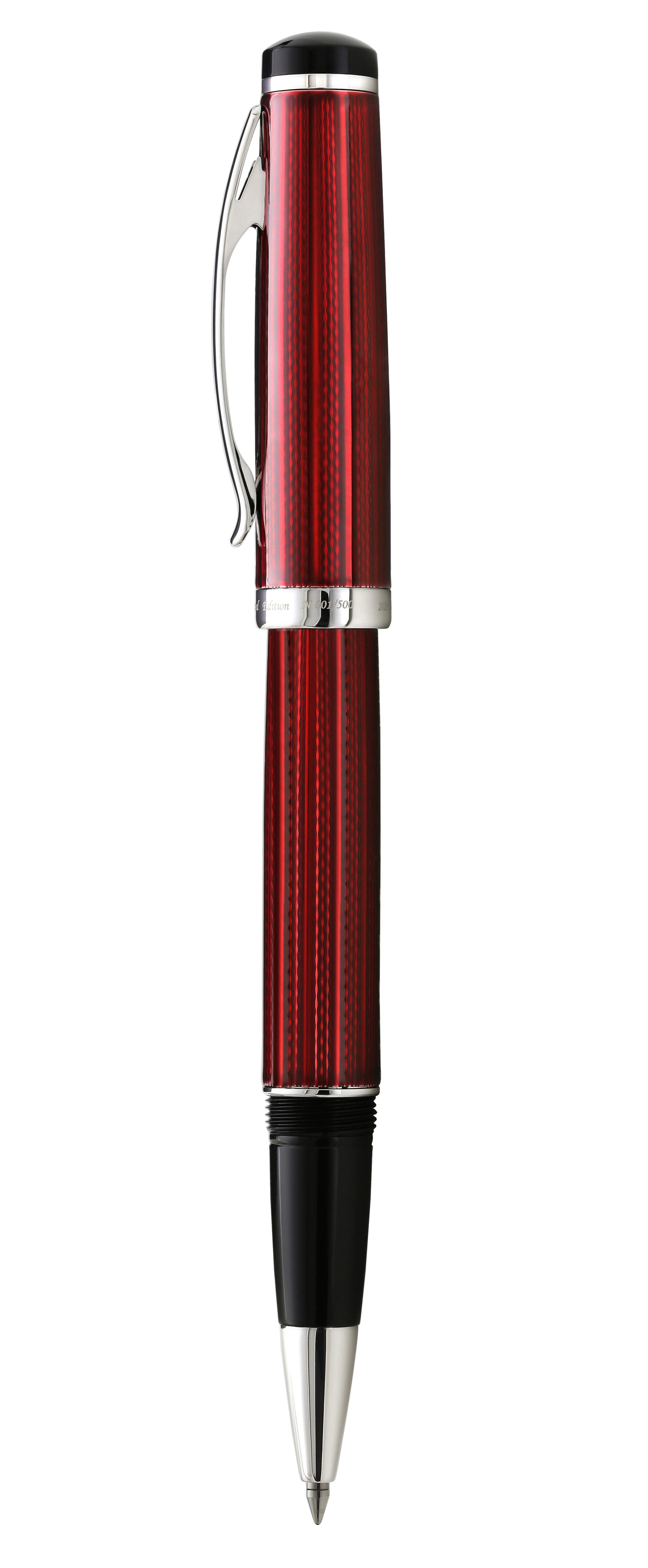Xezo - Side view of the Incognito Burgundy R-1 rollerball pen