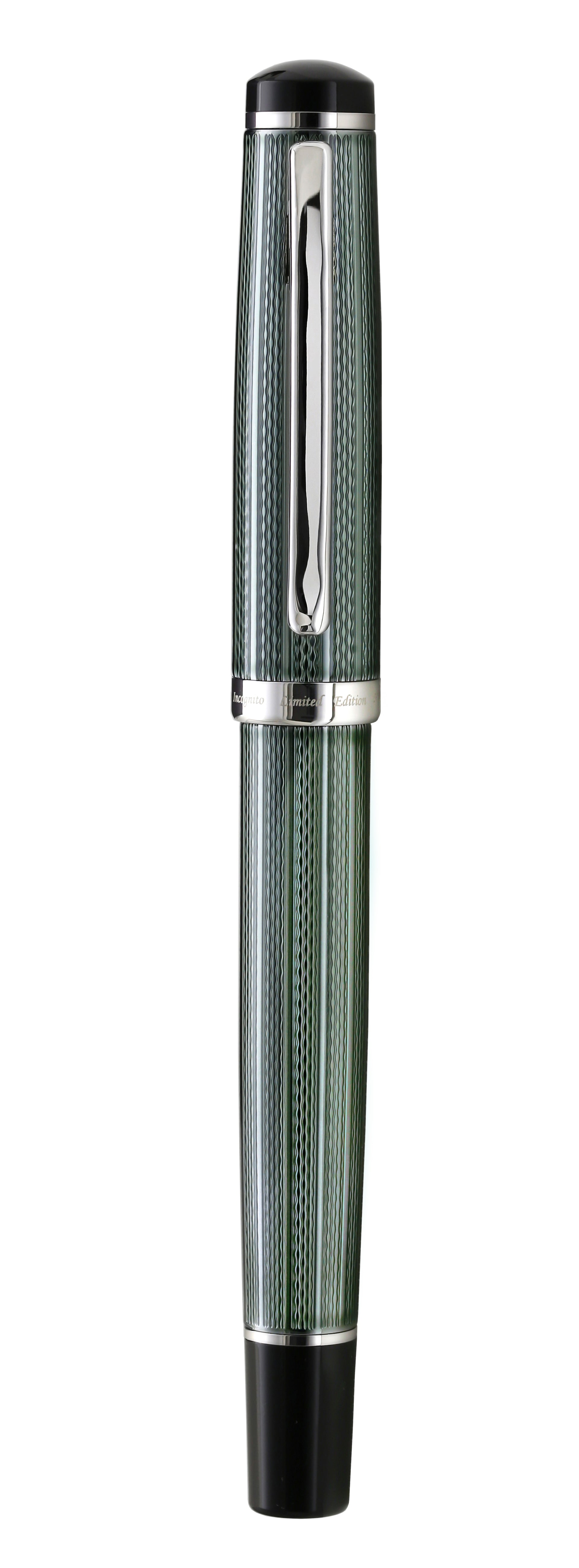 Xezo - Front view of the capped Incognito Zinc R-1 rollerball pen