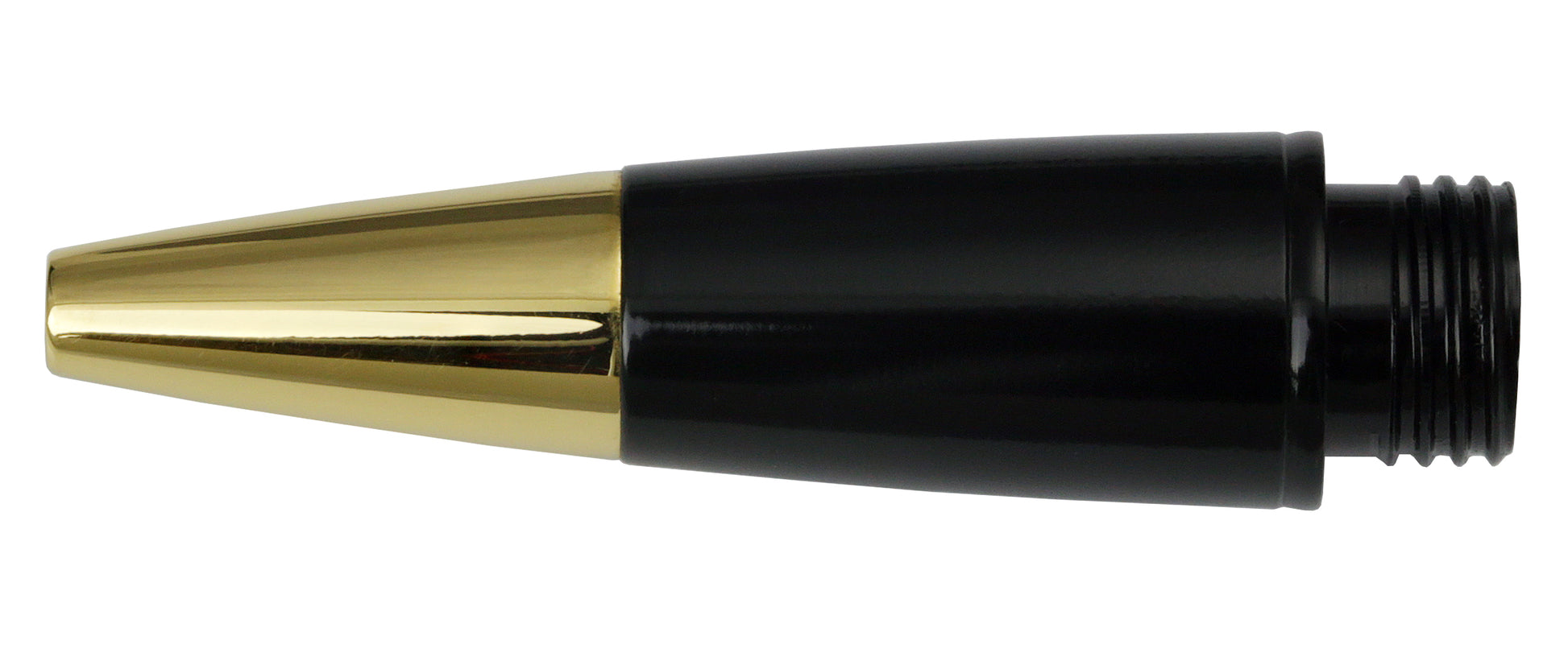 Xezo - Side view of a Gold-Plated Rollerball Tip with black Grip Section - Compatible with Phantom, Freelancer, Incognito, Incognito LeGrand, and Tribune rollerball pens