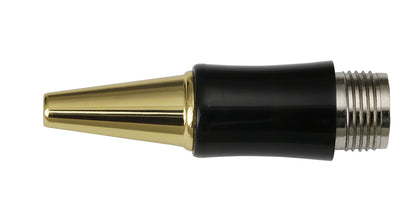 Xezo - Side view of the Gold-Plated Rollerball Tip with black Grip Section - Compatible with Maestro pens (w/ exceptions)