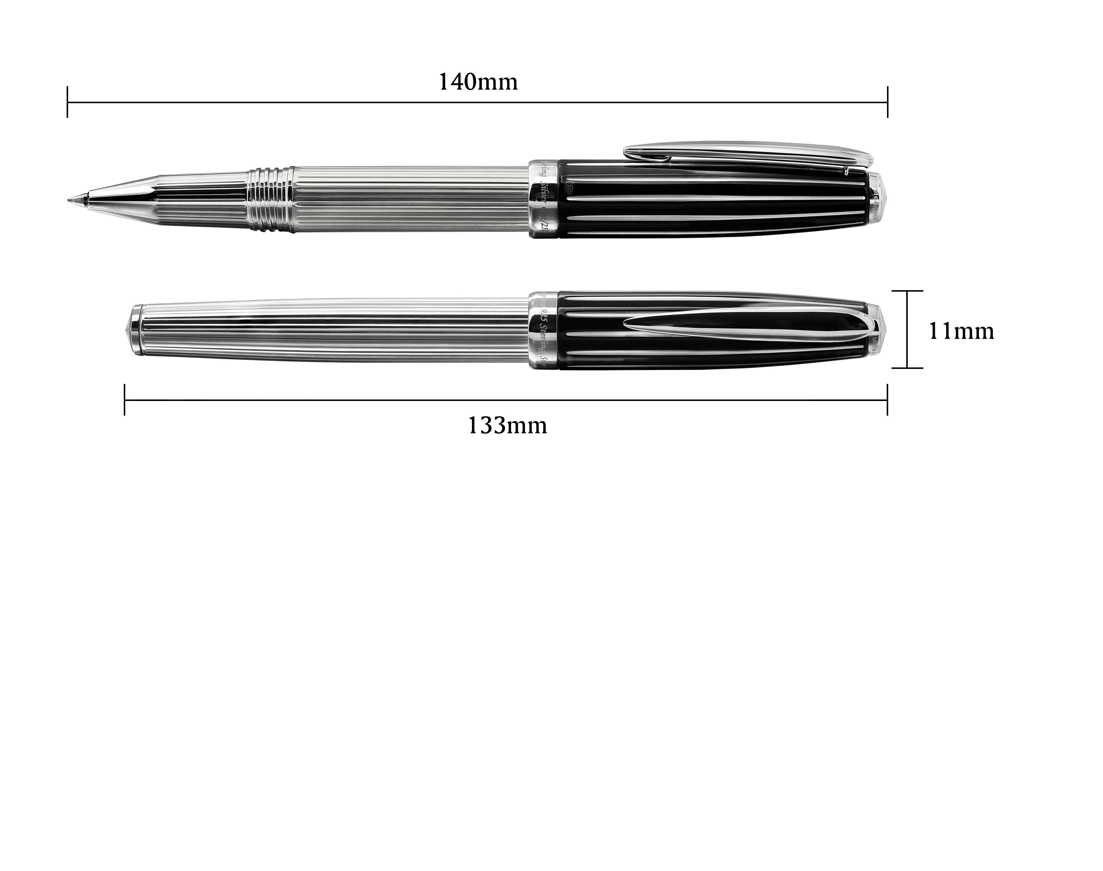 Xezo Incognito Stylo Plume Pointe Fine Laque Verte Zinc Placage Platine - Édition Limitée