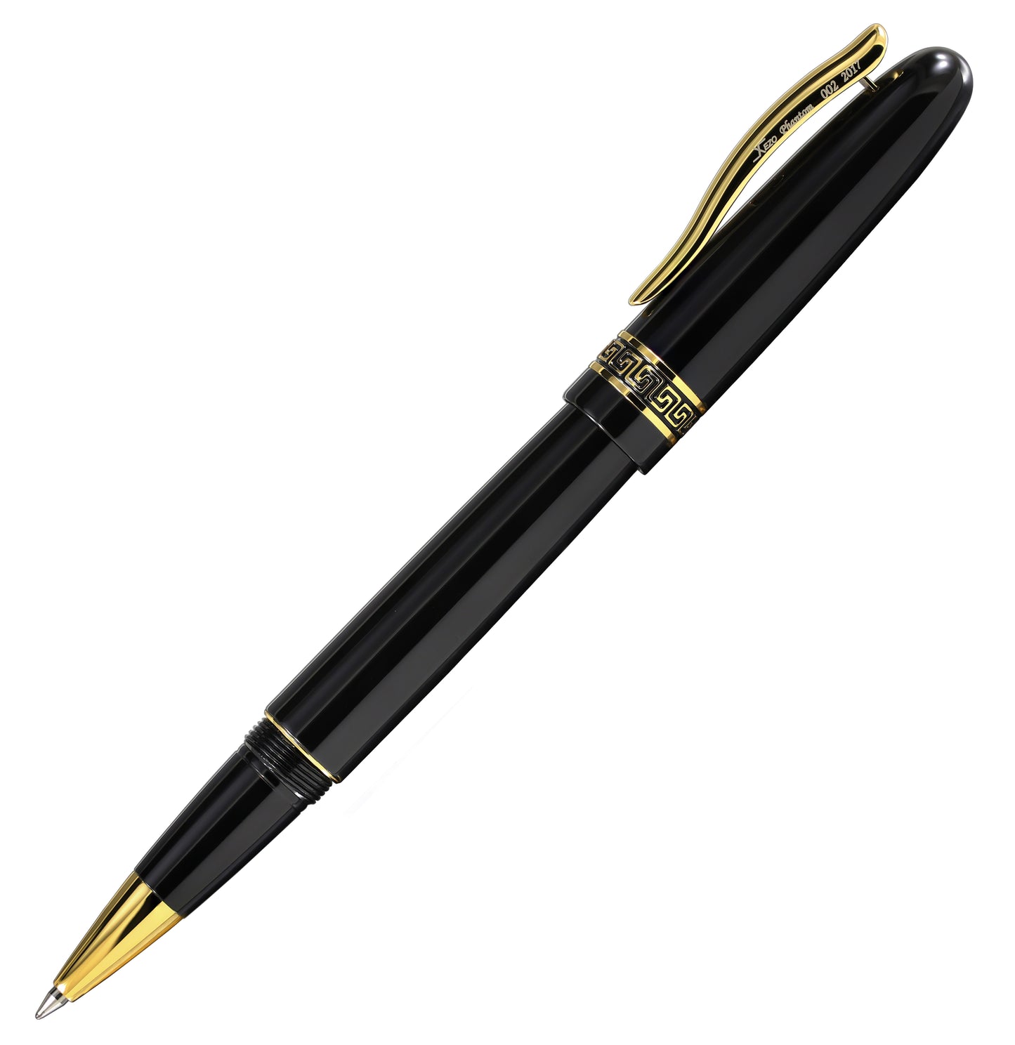 Xezo - Side view of the Phantom Classic Black R rollerball pen