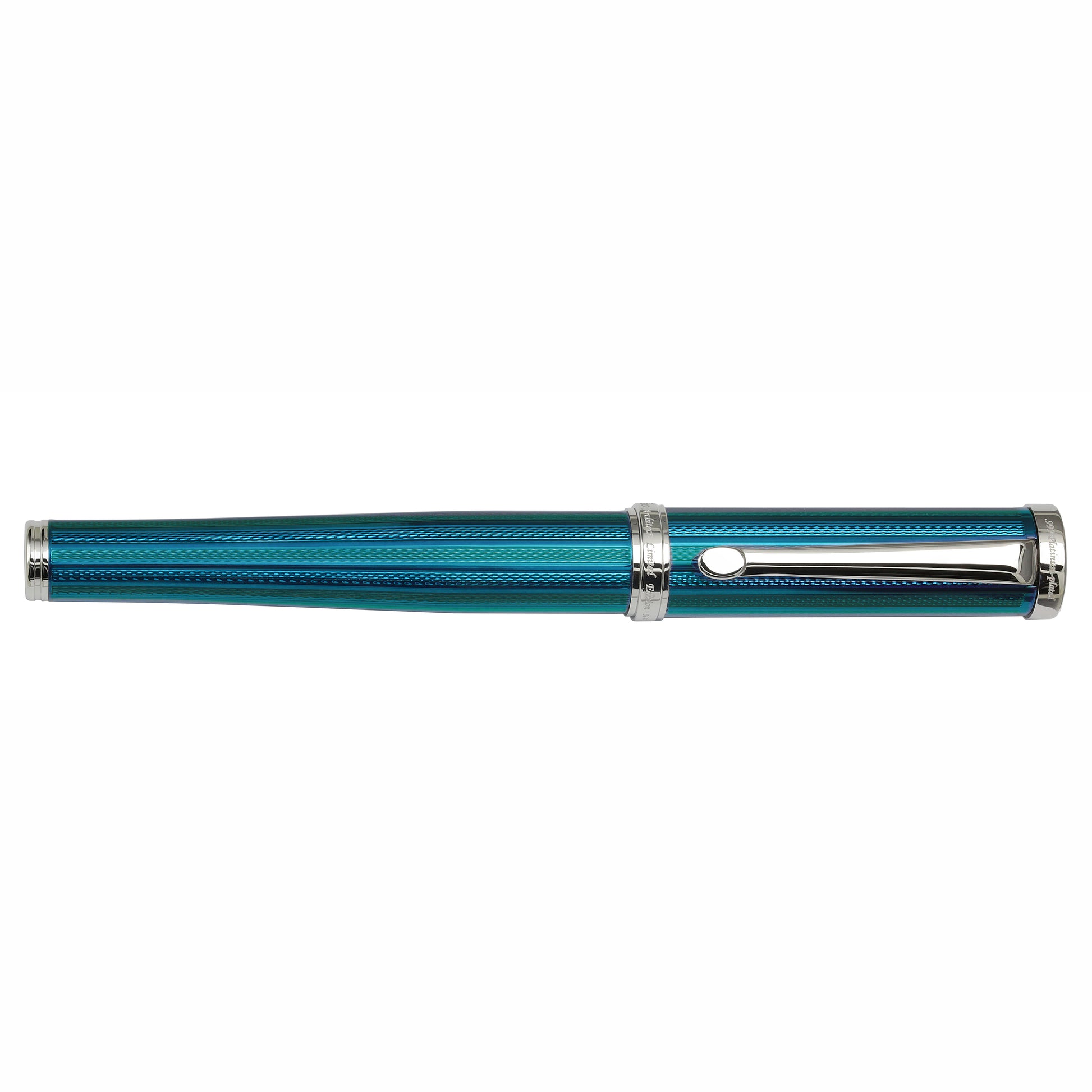Xezo - Front view of the capped Architect Azure Blue F-2 fountain pen