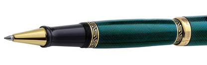Xezo - Image of the tip and the texture of the body of the Maestro LeGrand Dioptase R rollerball pen