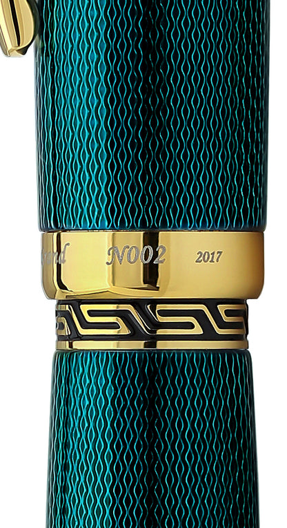 Xezo - Image of the middle band pattern of the Maestro LeGrand Dioptase R rollerball pen