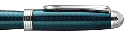 Xezo - Close-up view of the Freelancer Blue F fountain pen's cap