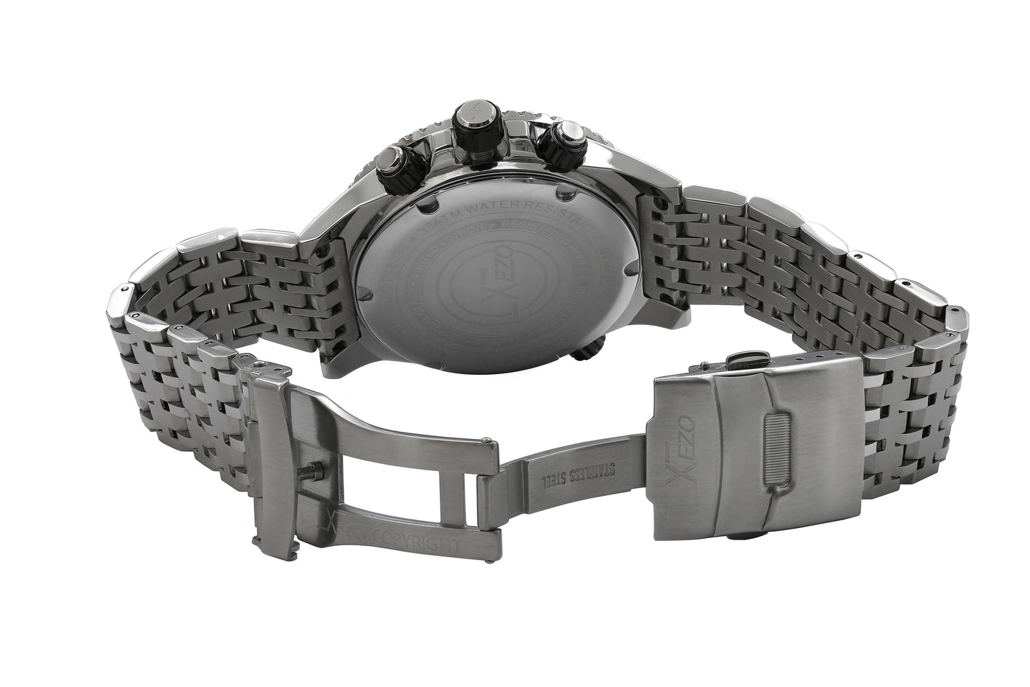 Xezo - Overview of the back of the Air Commando D45-GS watch