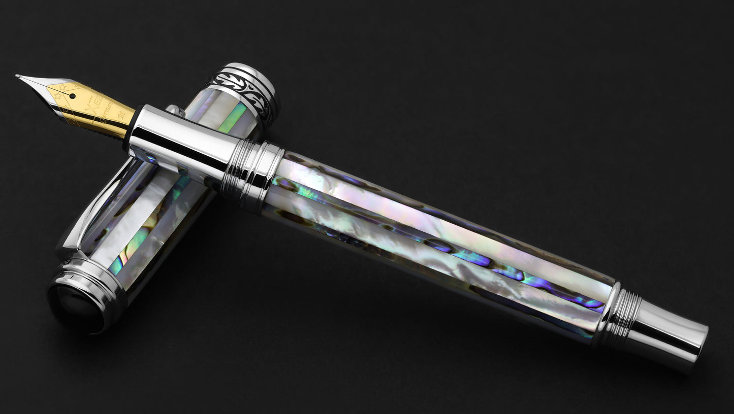 Maestro® Jubilee Mother of Pearl and Abalone Seashell Medium Fountain Pen