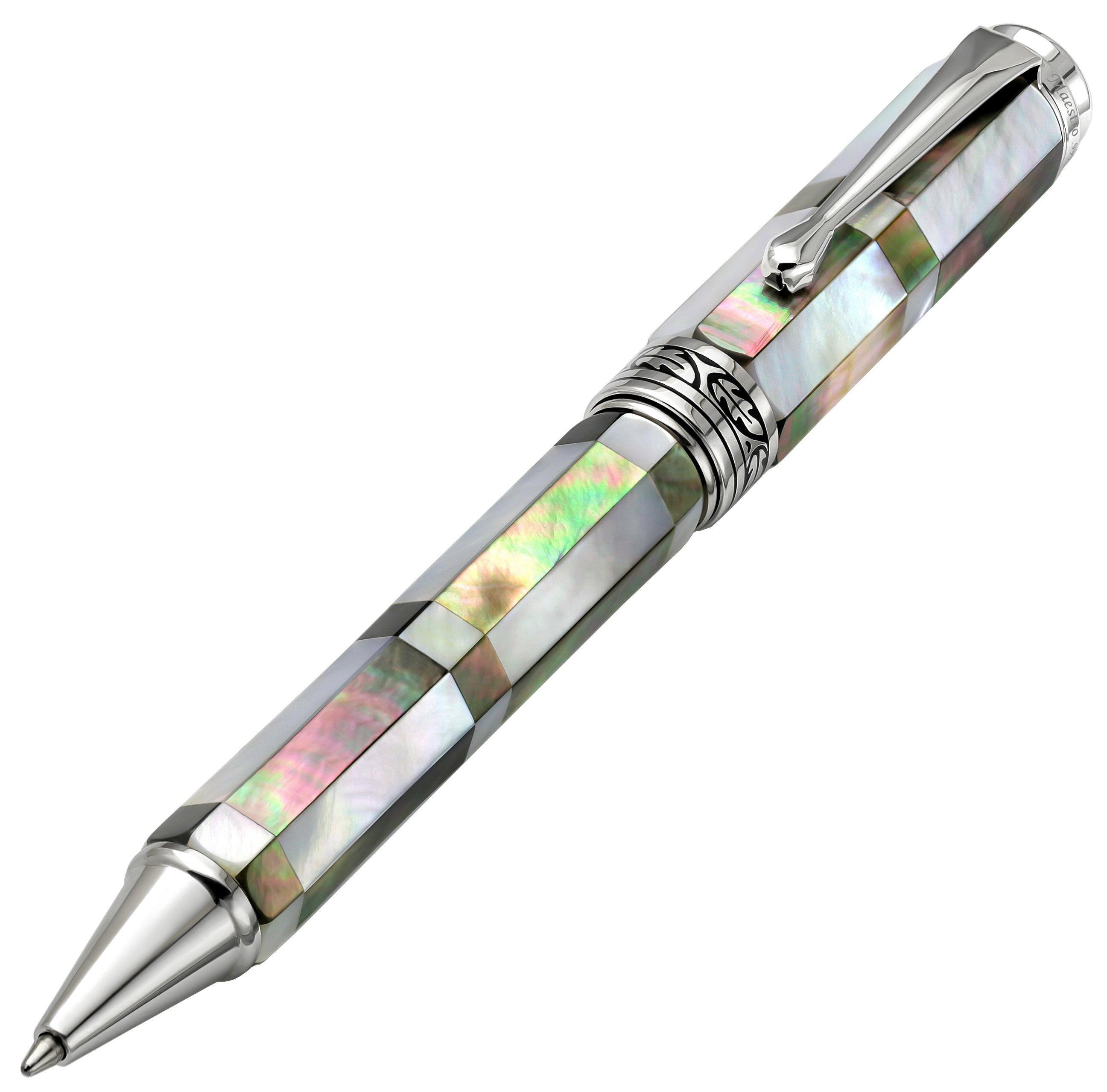 Maestro® Vintage Collection Ballpoint Pen - Black and White Mother of Pearl