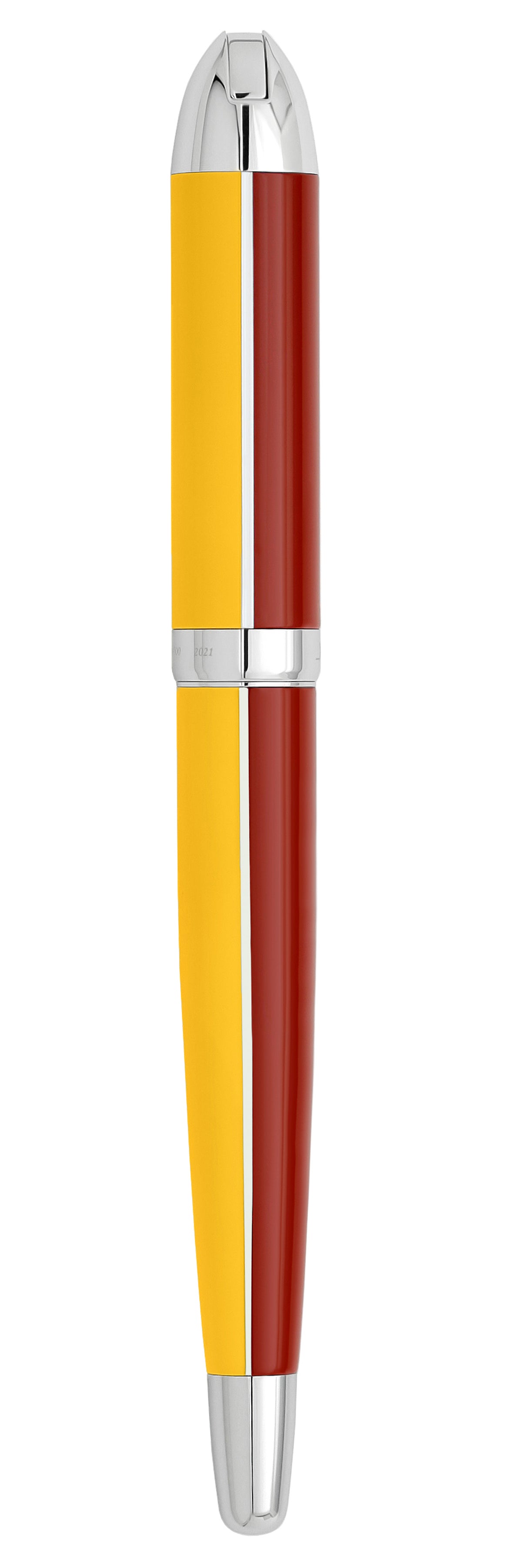 Visionary® Brass & Aluminum Enameled Fountain Pen (Medium Nib) - Aspen Gold  / Red