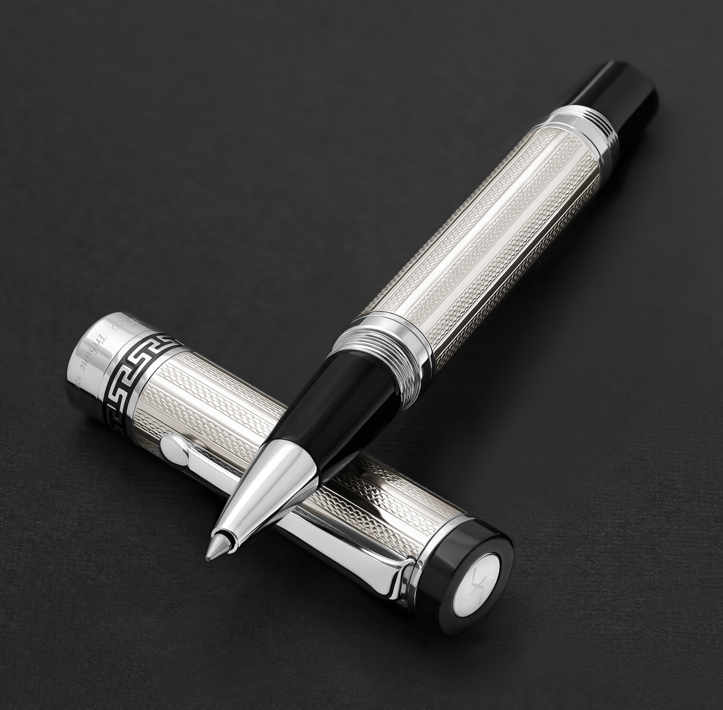 Tribune 925 Sterling Silver Guilloche Engraved Rollerball Pen