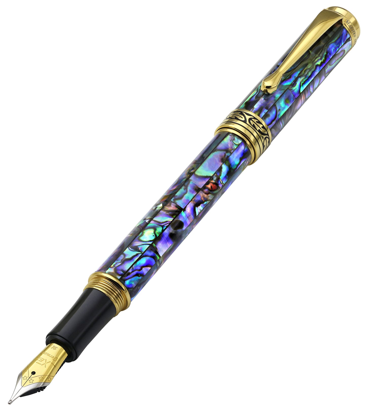 Xezo - Maestro Sea Shell FPG-M fountain pen, 3D side view