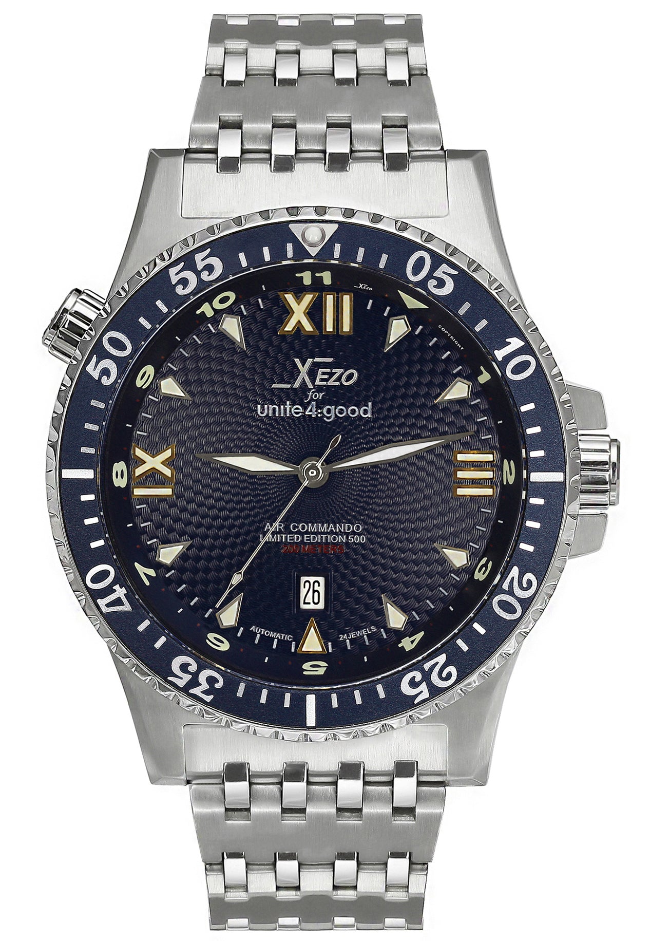Xezo - Front view of the Air Commando D45-BM watch