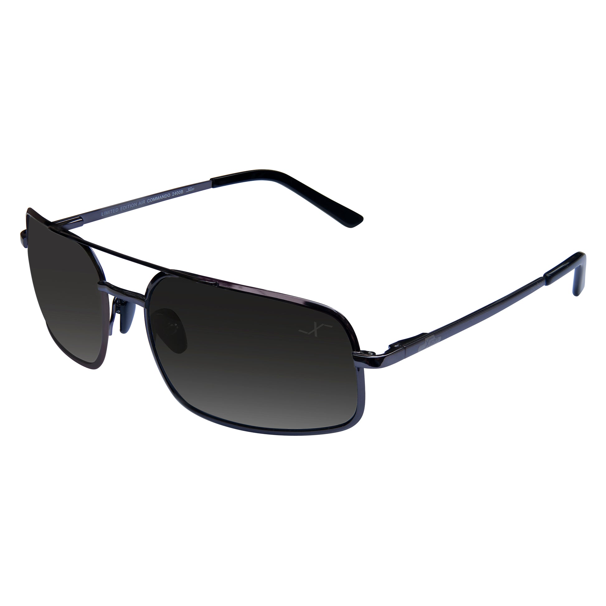commando goggles Xezo Men's Air Commando Large Size Black Titanium Polarized Sunglasses