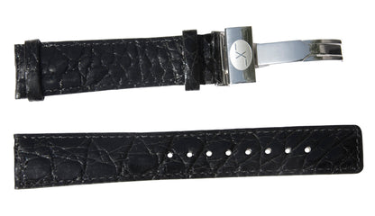 Xezo - Black Crocodile Leather Band for Watches - 20 mm