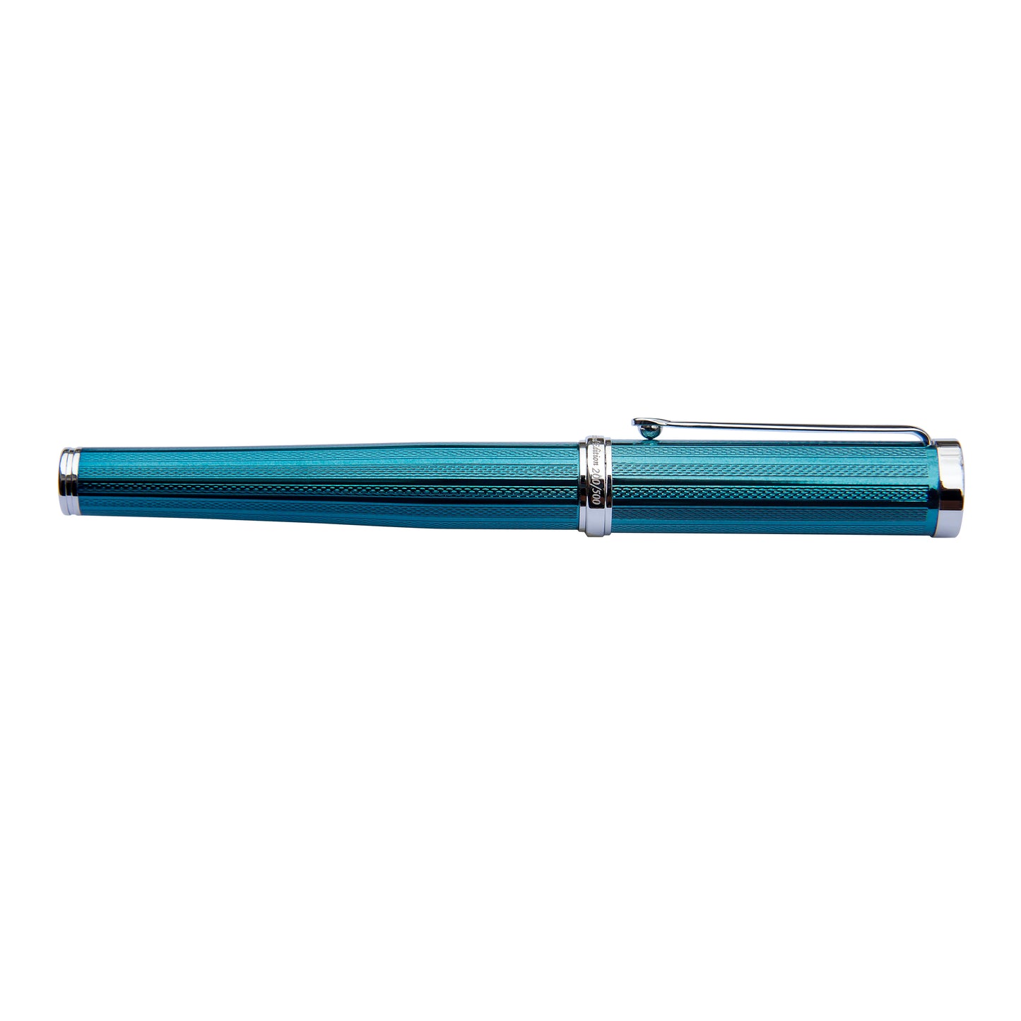 Xezo - Side view of the capped Architect Azure Blue R rollerball pen