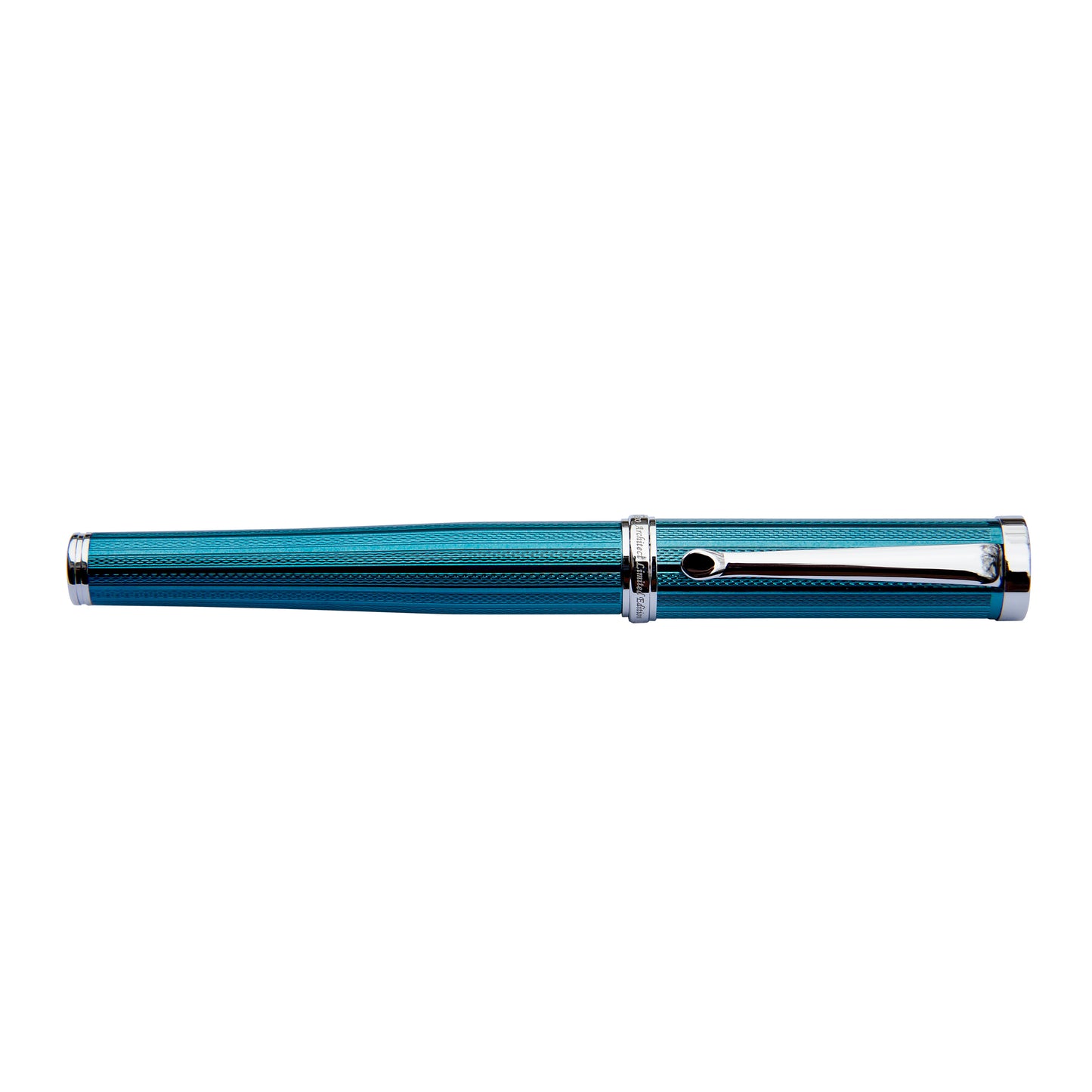 Xezo - Front view of the capped Architect Azure Blue R rollerball pen