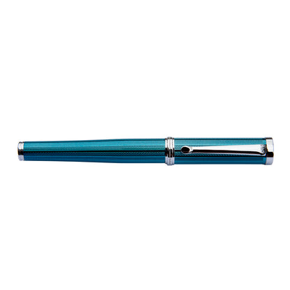Xezo - Front view of the capped Architect Azure Blue R rollerball pen