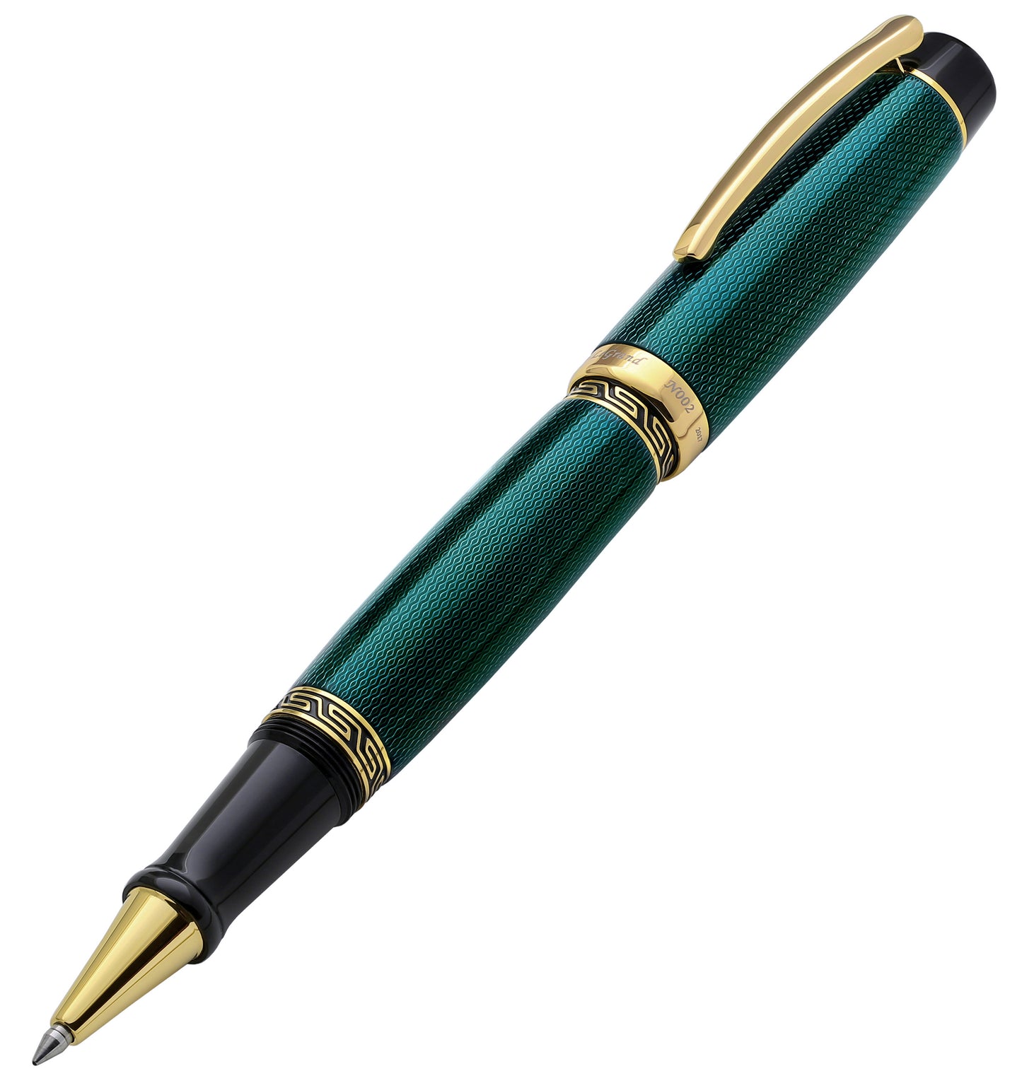 Xezo - Angled view of the front of the Maestro LeGrand Dioptase R rollerball pen