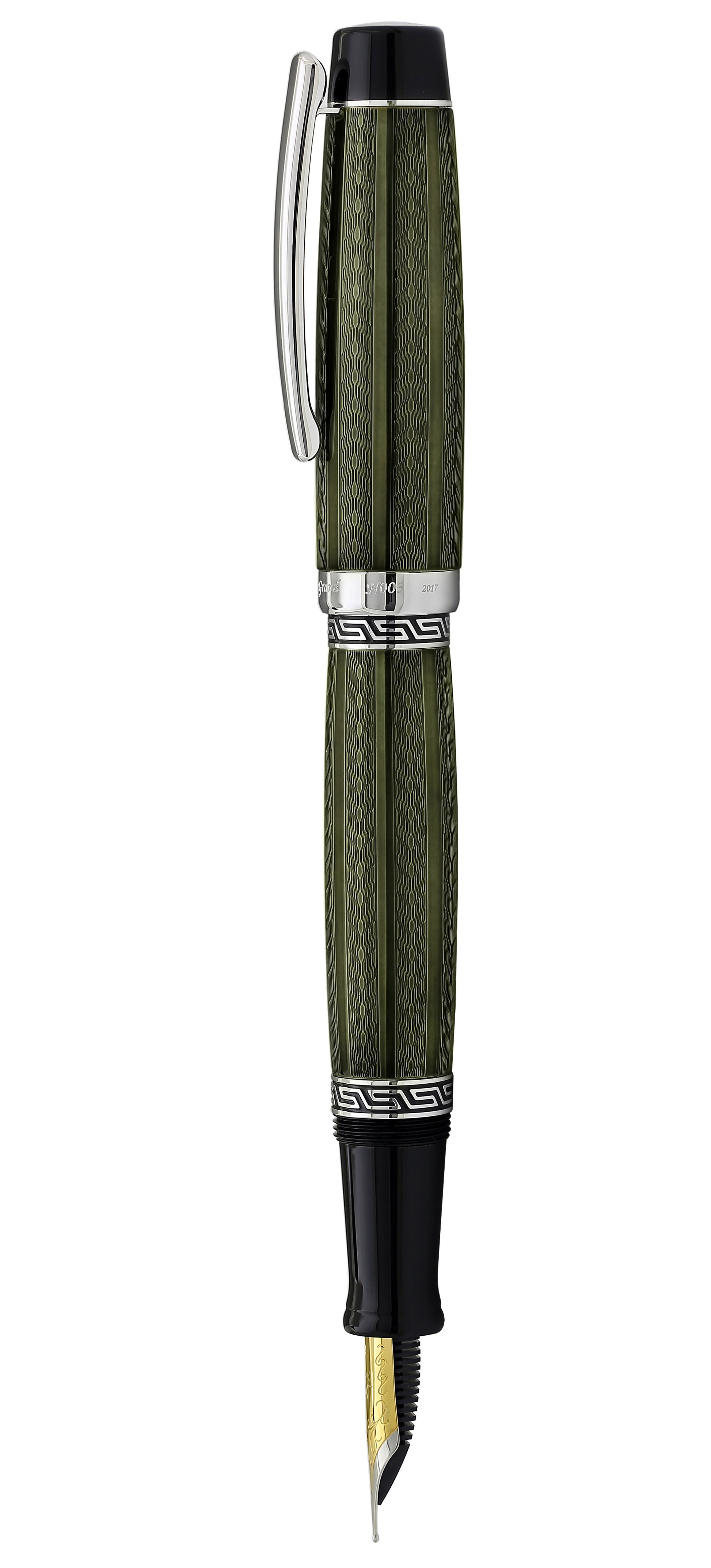 Xezo - Side view of the Maestro LeGrand Moldavite F fountain pen