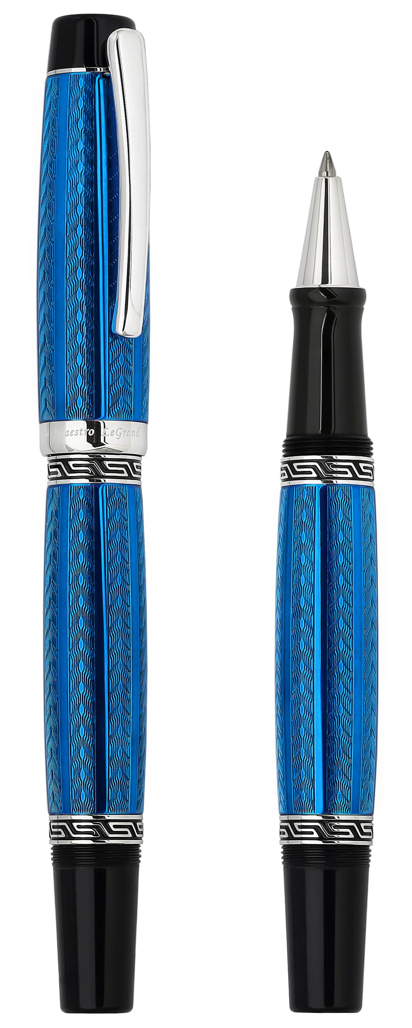 Xezo - Comparison between capped and uncapped Maestro LeGrand Tanzanite R rollerball pens