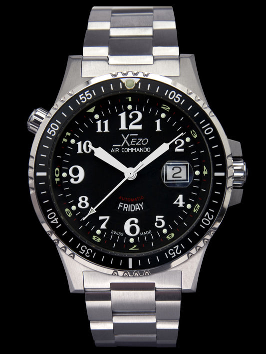 Xezo - Front view of the Air Commando D44 watch