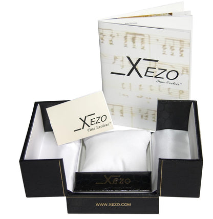 Xezo - Black gift box, certificate and manual of the Air Commando D45-G watch