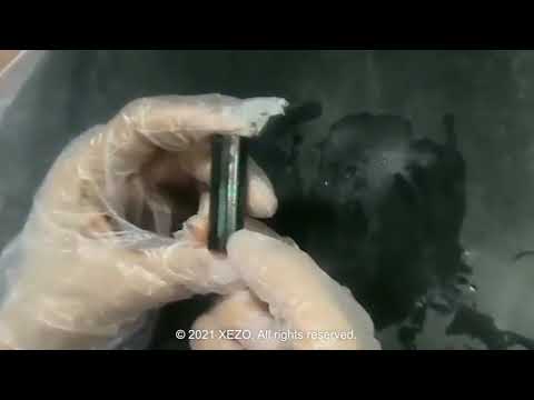 A video describing the process of creating black mother of pearl pens out of black mother of pearl shells