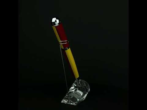 Xezo - A video of a Visionary Aspen/Red B ballpoint pen standing on a turning pen stand
