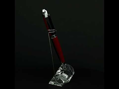 Xezo - A video of the Visionary Red/Black B ballpoint pen standing on a turning pen stand