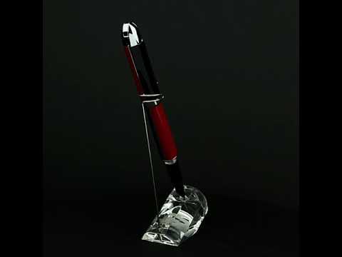 Xezo - A video of the Visionary Red/Black FM fountain pen standing on a turning pen stand