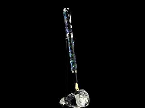 Xezo - A Maestro Sea Shell FP Fountain pen standing on a turning pen stand