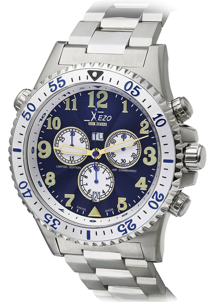 Xezo - Angled front view of the Air Commando D45-BUR watch